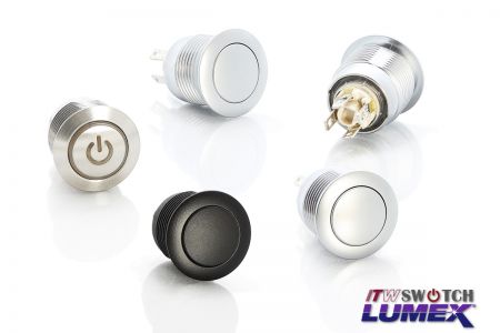 Interrupteurs à bouton-poussoir SnapAction 16 mm, 5 A/28 V CC - Commutateurs poussoirs étanches à courant élevé de 16 mm